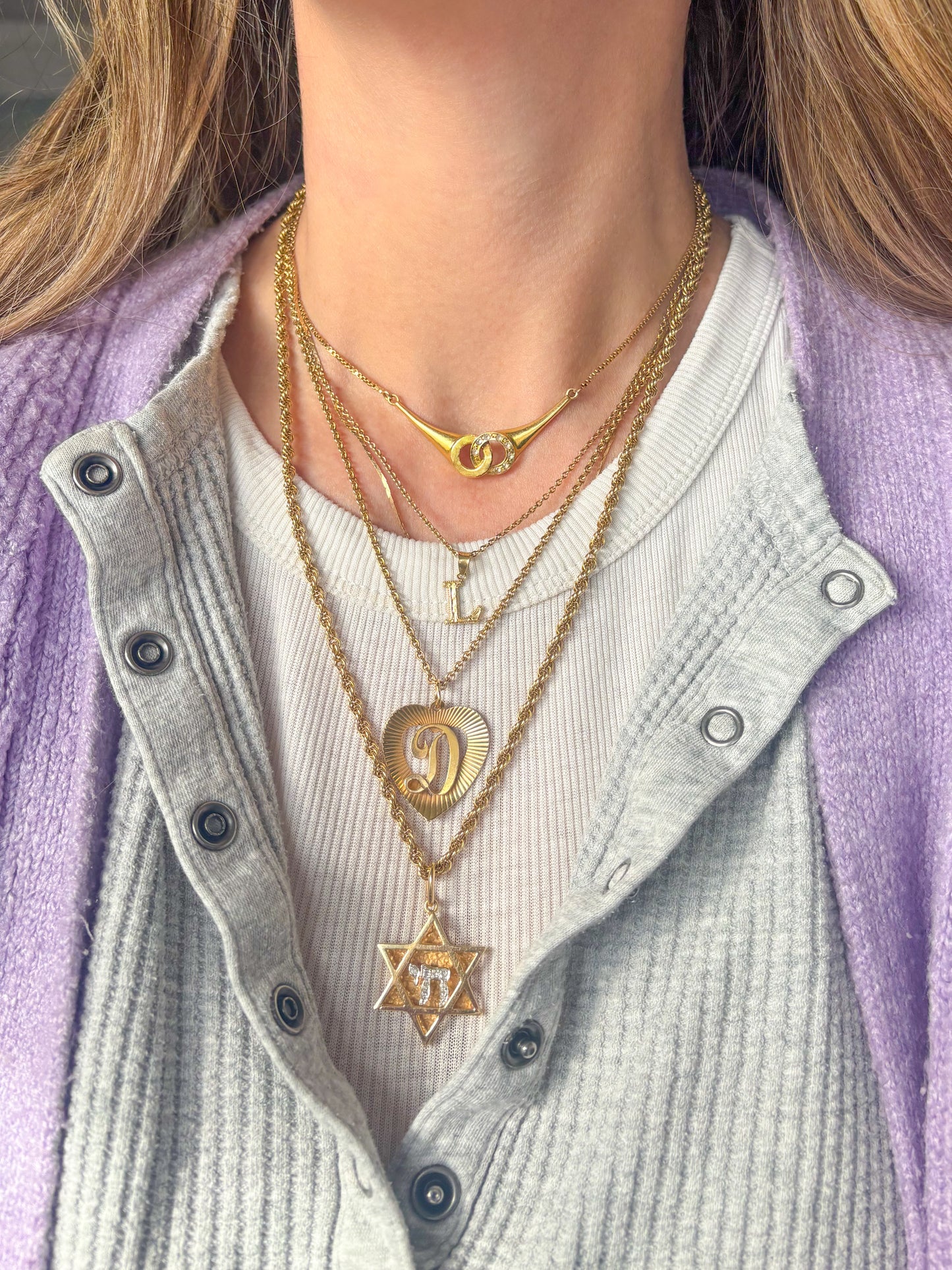 Vintage Letter "L" 14k Yellow Gold Charm