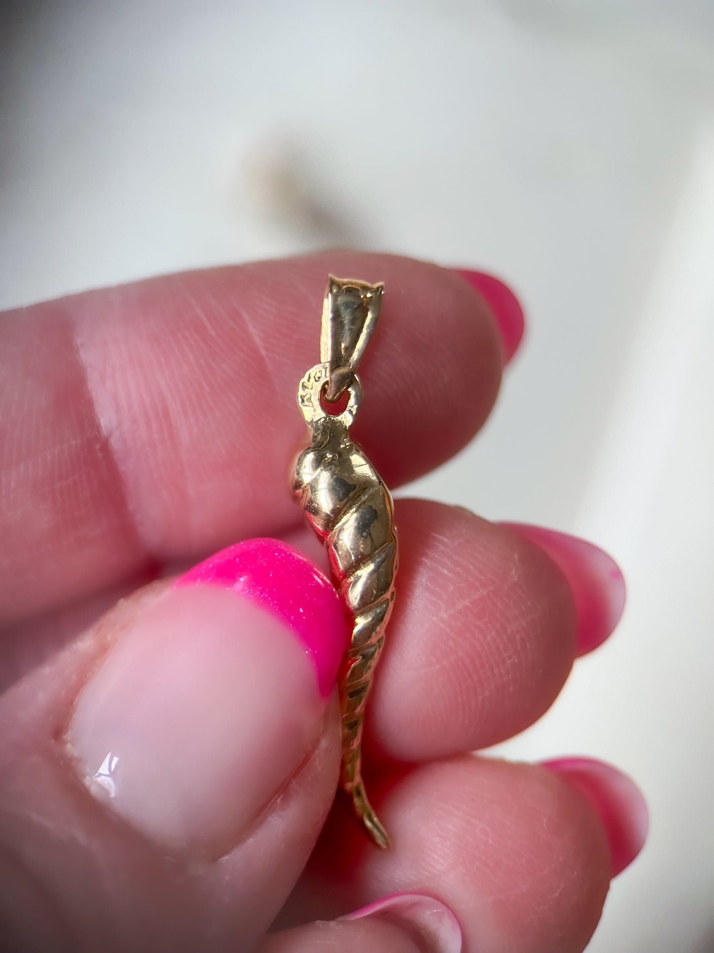 Vintage Italian Horns 14k Yellow Gold Charms