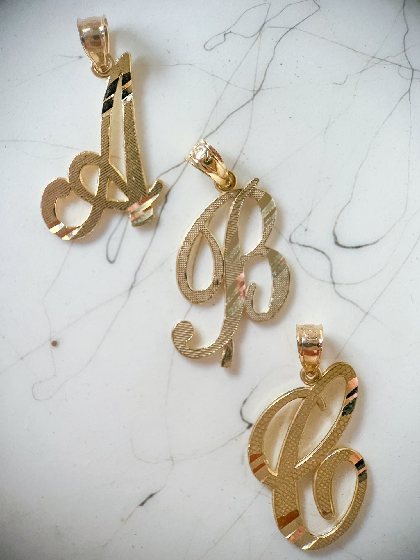 10k Yellow Gold Simple Initial Letter Charms