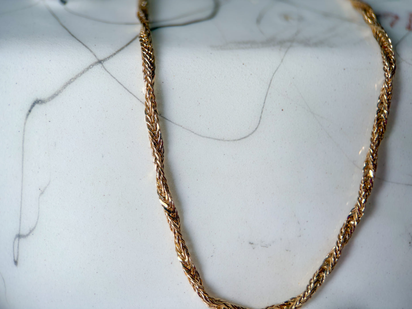 Vintage Twisted Chain 14k Yellow Gold 18 Inch Necklace