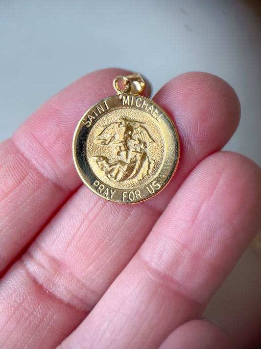 Saint Michael 14k Yellow Gold Charm