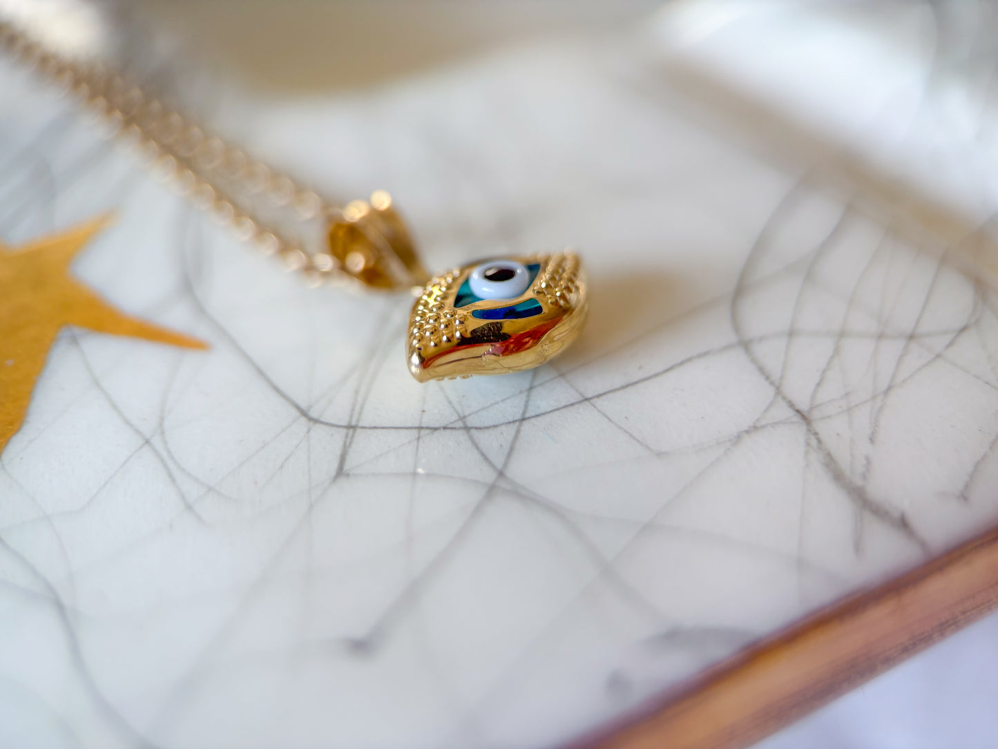 Evil Eye 14k Yellow Gold Charm