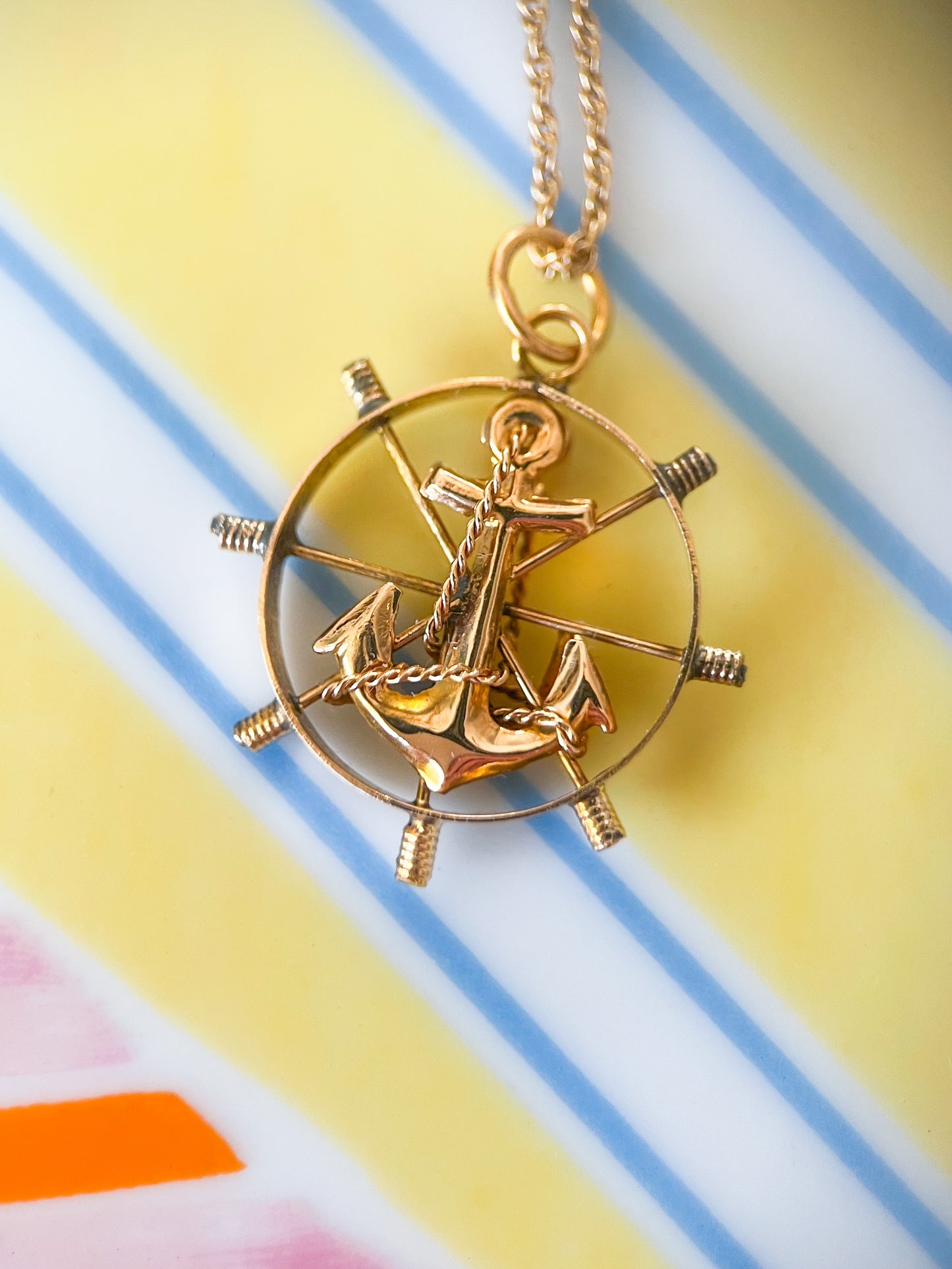 Vintage Anchor 14k Yellow Gold Charm