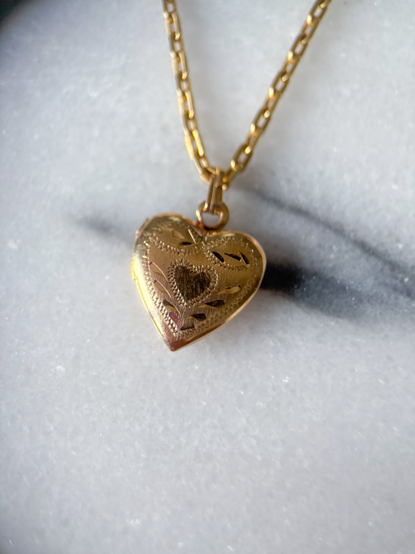 Vintage Heart Locket 14k Yellow Gold Charm