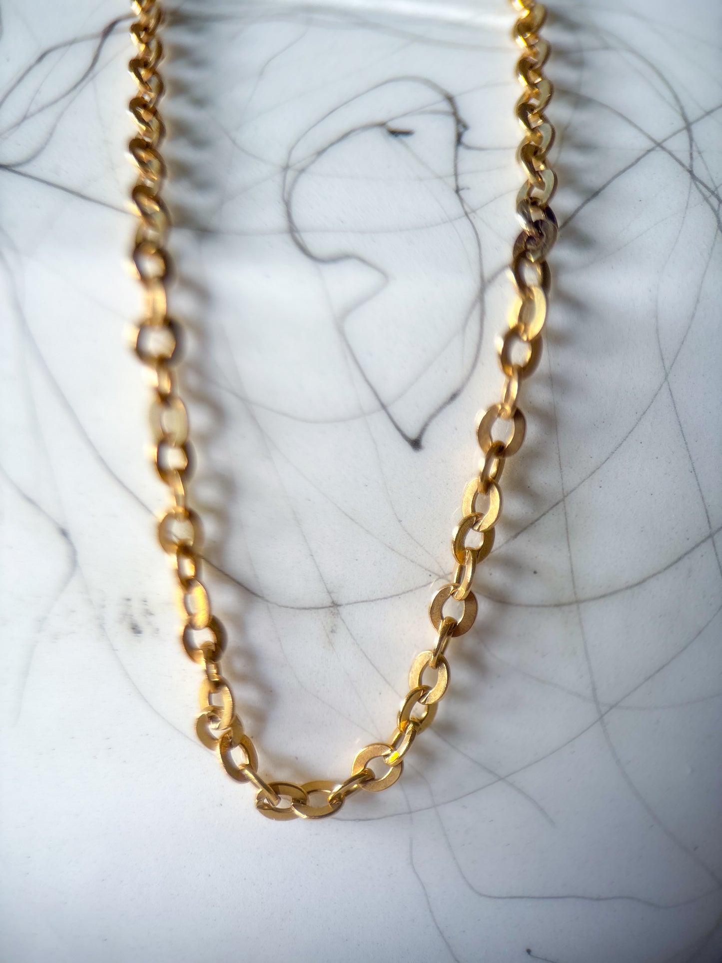 Vintage Cable Chain 18k Yellow Gold 24 Inch Chain