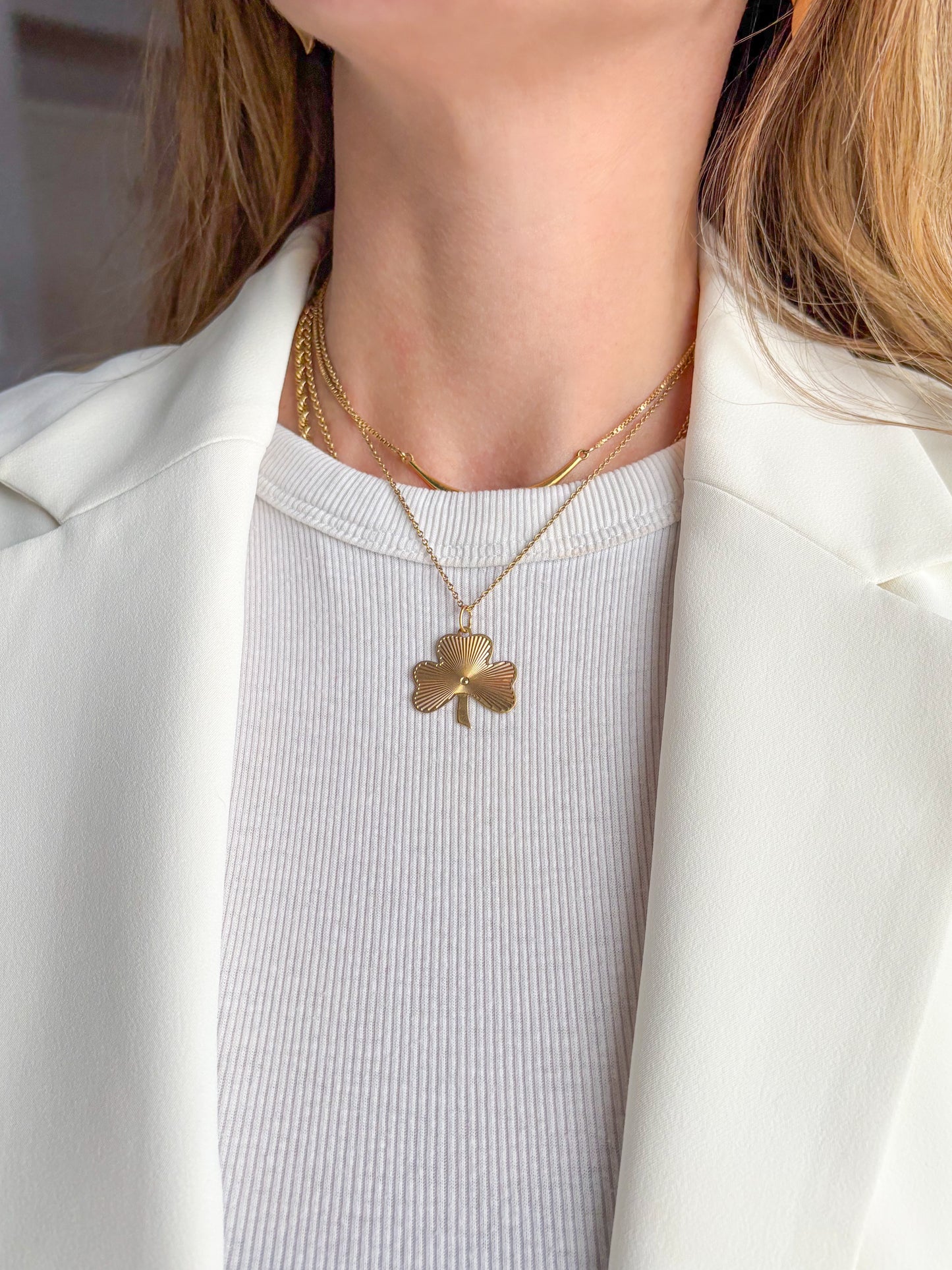 Vintage Engine Turned Clover 14k Yellow Gold Charm