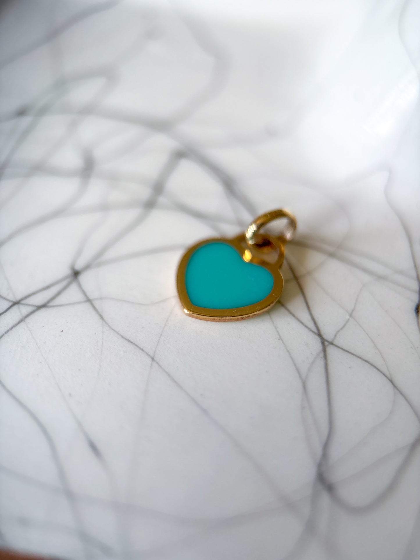 Vintage Turquoise 14k Yellow Gold Heart Charm