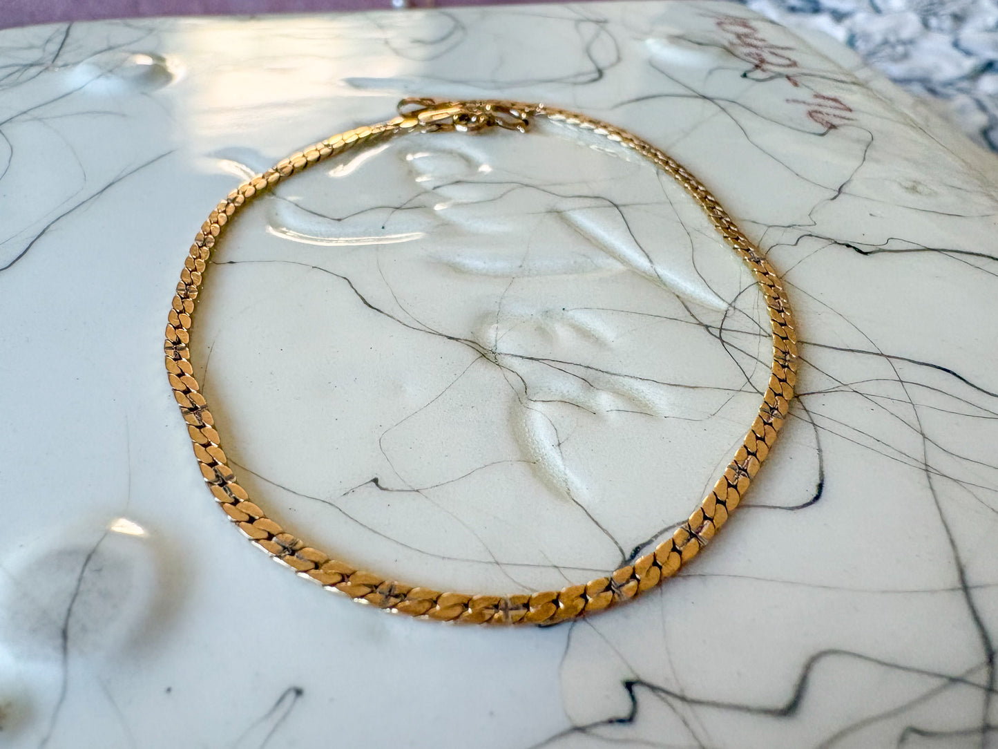 Vintage Figaro Chain 14k Yellow Gold Bracelet