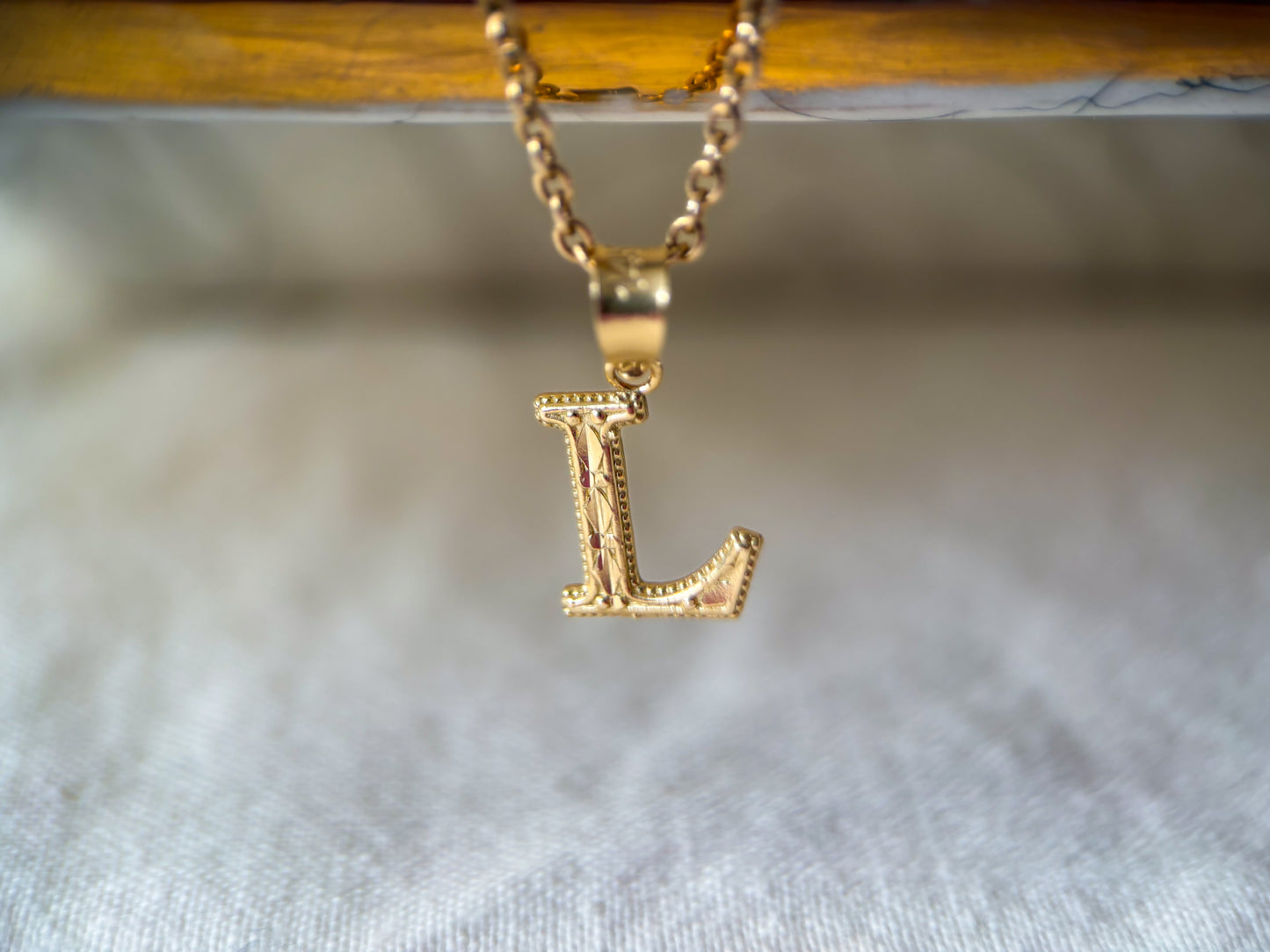 Vintage Letter "L" 14k Yellow Gold Charm
