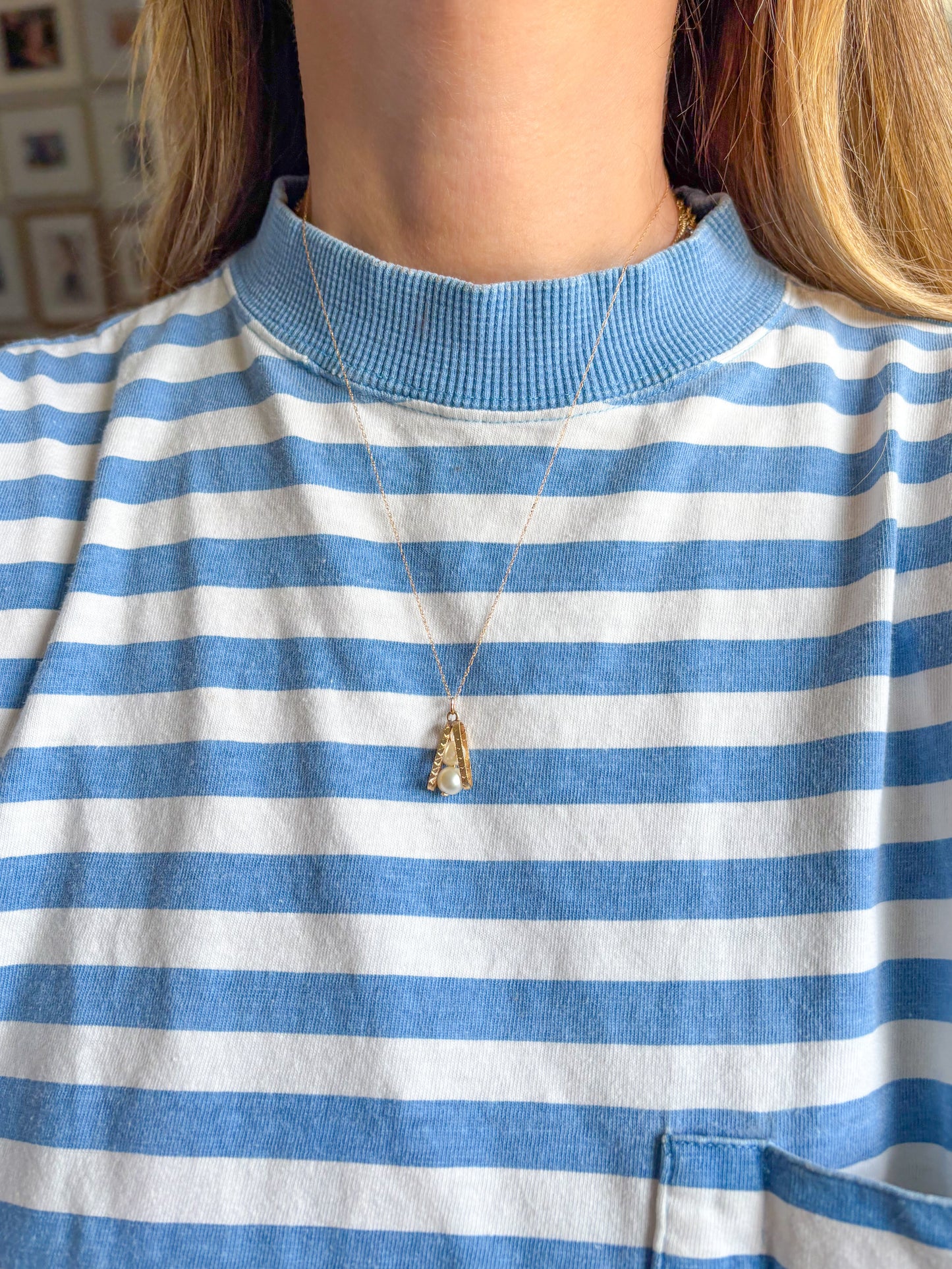 Vintage Pearl 14k Yellow Gold Charm