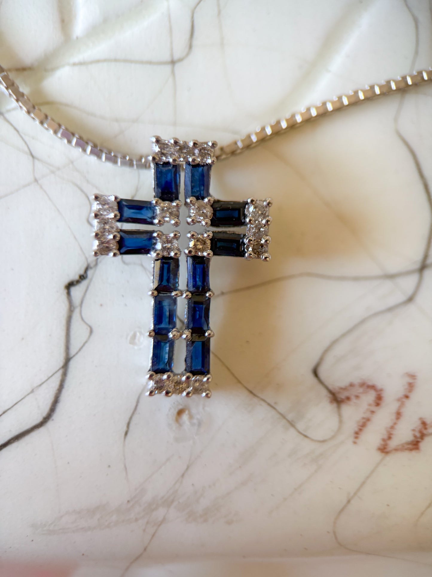 Vintage 14k White Gold Cross Charms