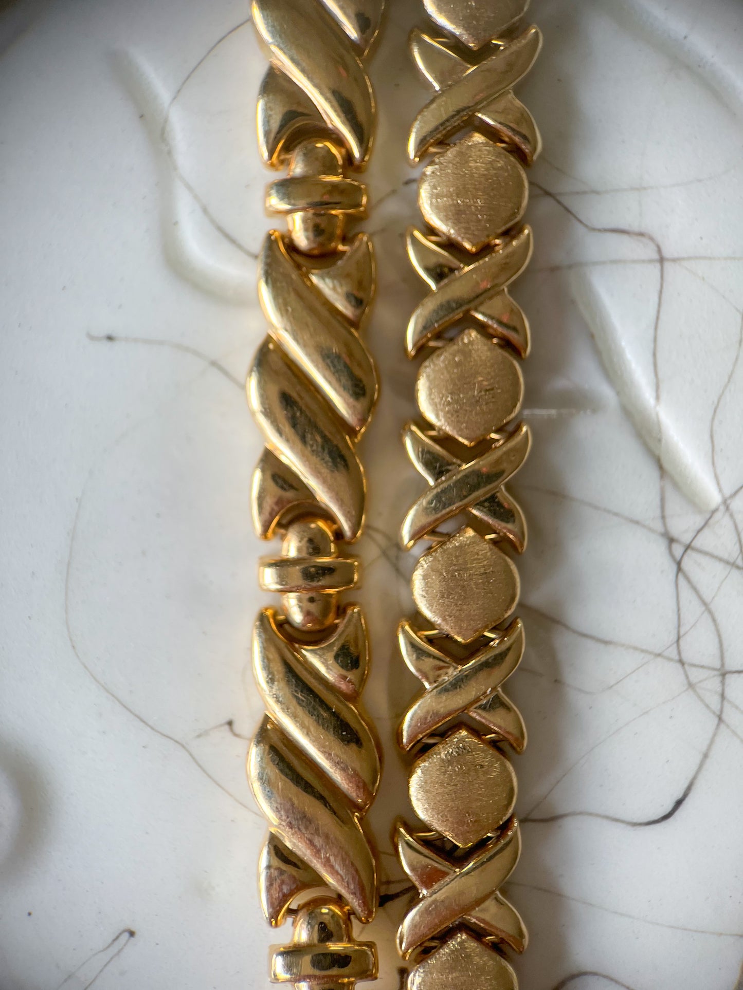 Various Vintage 14k Yellow Gold Flat Link Bracelets