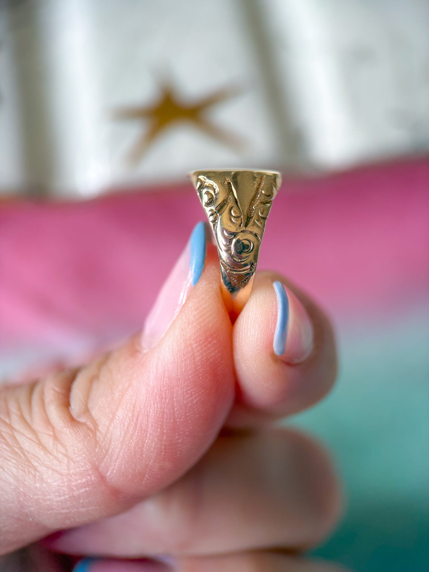Vintage Signet 14k Yellow Gold Ring