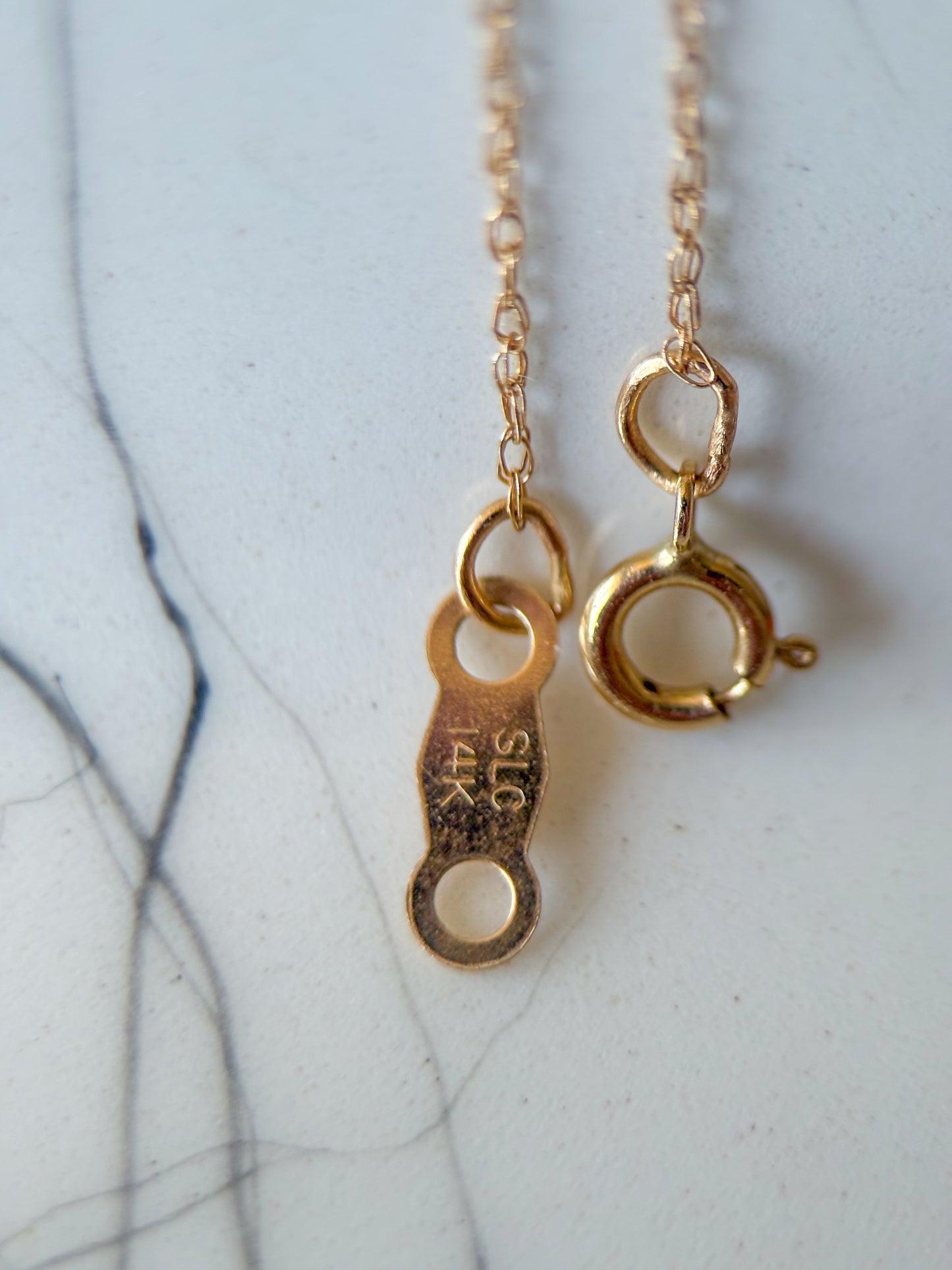 Vintage Puffy Open Heart 14k Yellow Gold Charm on 18 Inch Chain