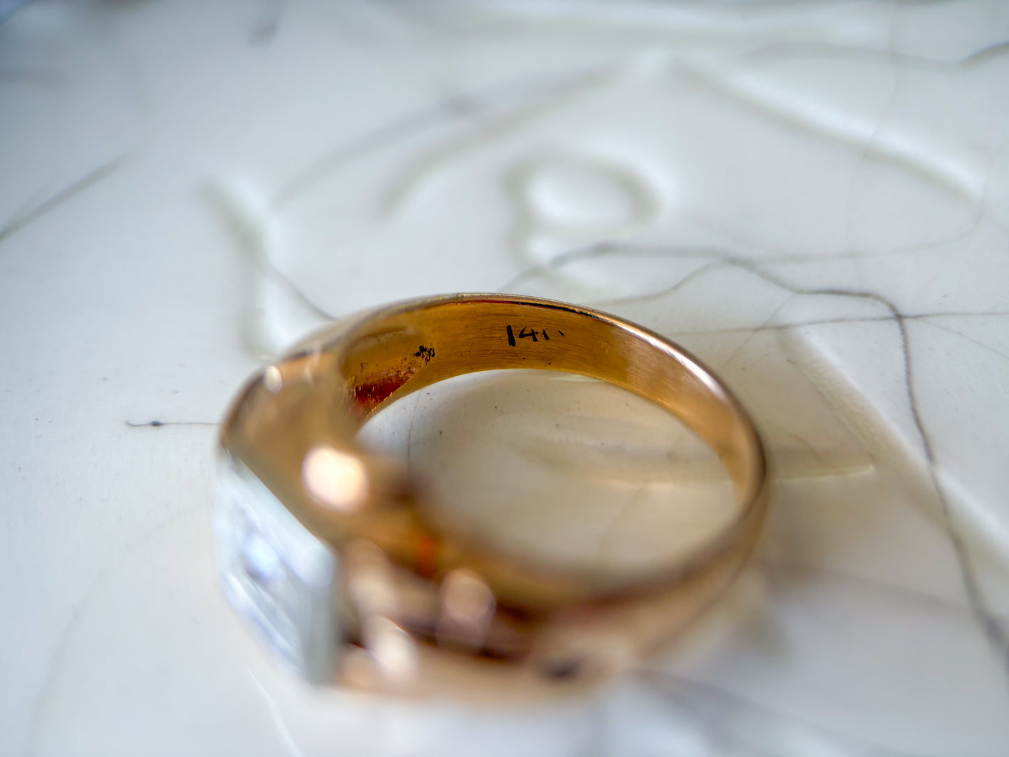 Vintage Natural Diamond 14k Yellow Gold Ring