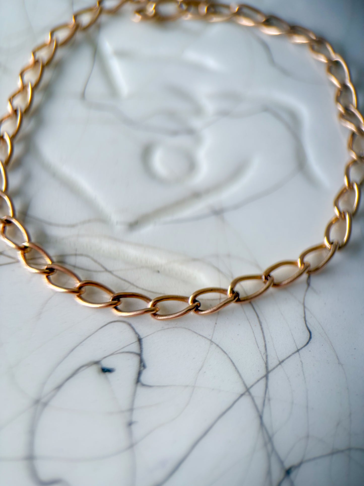 Vintage Cable Link 14k Yellow Gold 7 Inch Bracelet