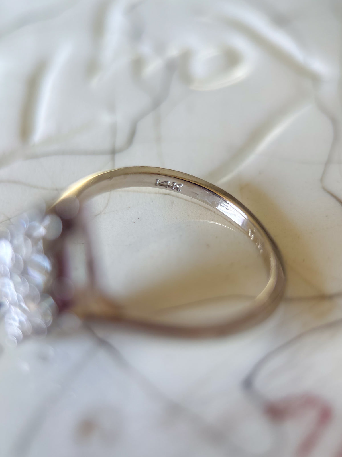 Vintage Natural Diamond 14k White Gold Ring