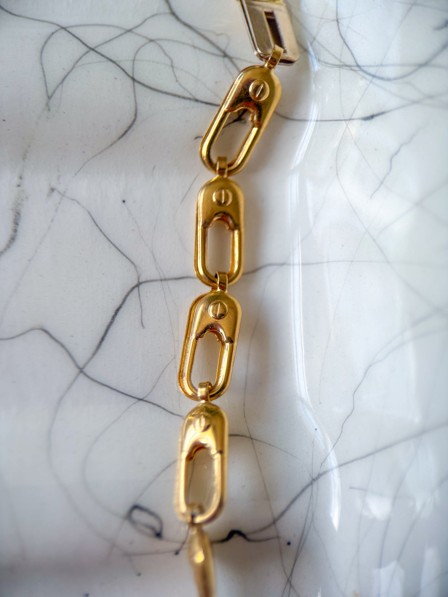Vintage 18k Yellow and White Gold, Two Toned ID 7.5 Inch Bracelet
