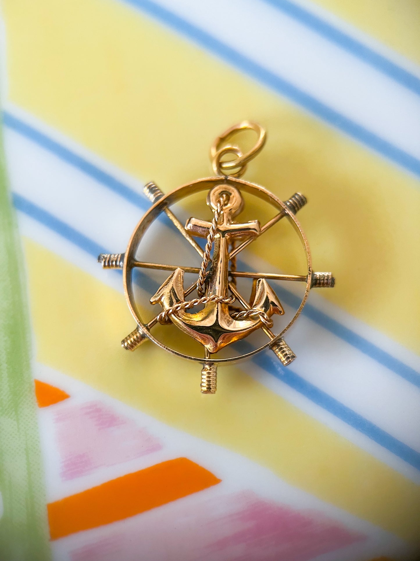 Vintage Anchor 14k Yellow Gold Charm
