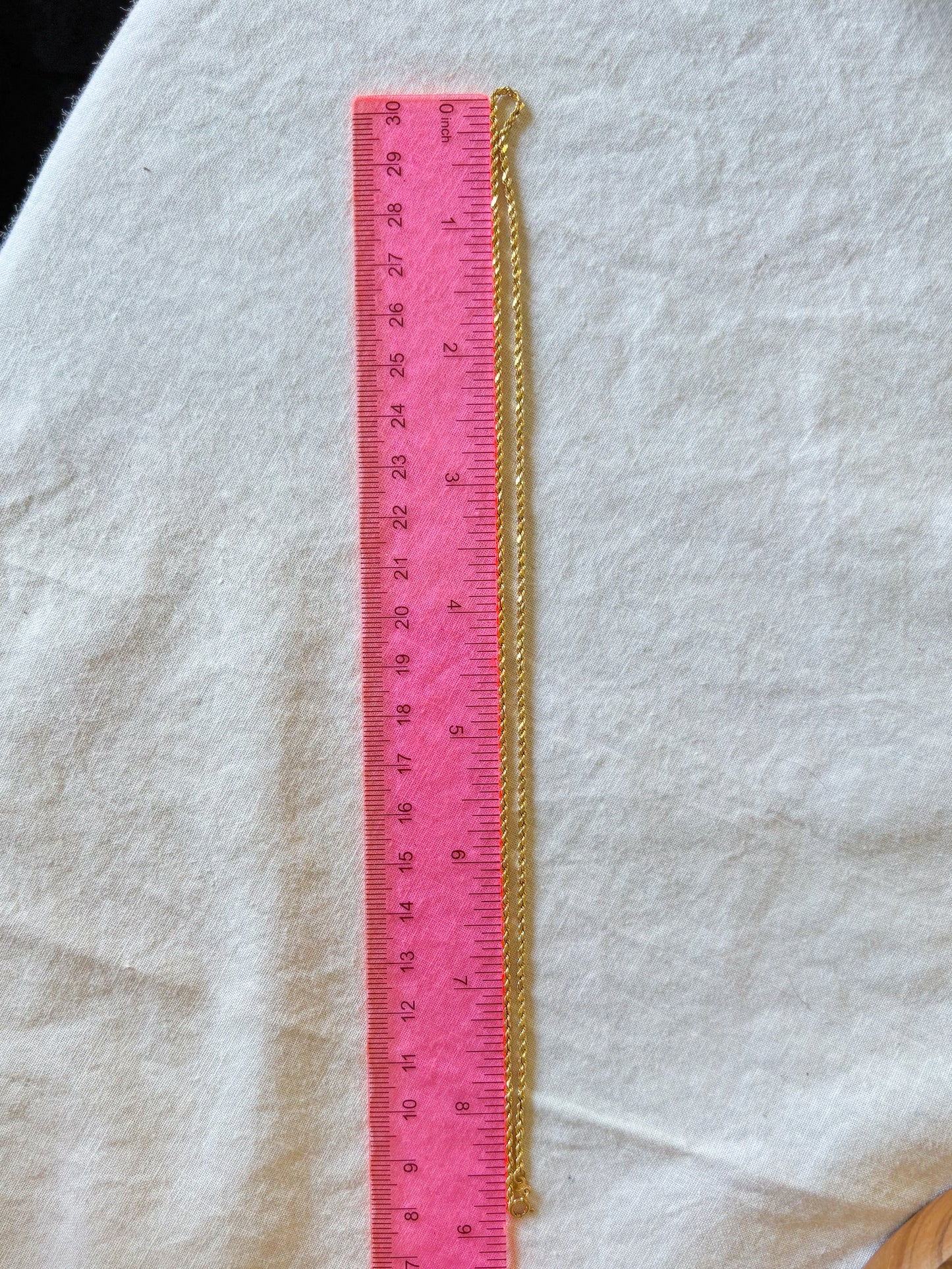 Vintage Thin 14k Yellow Gold 18 Inch Rope Chain