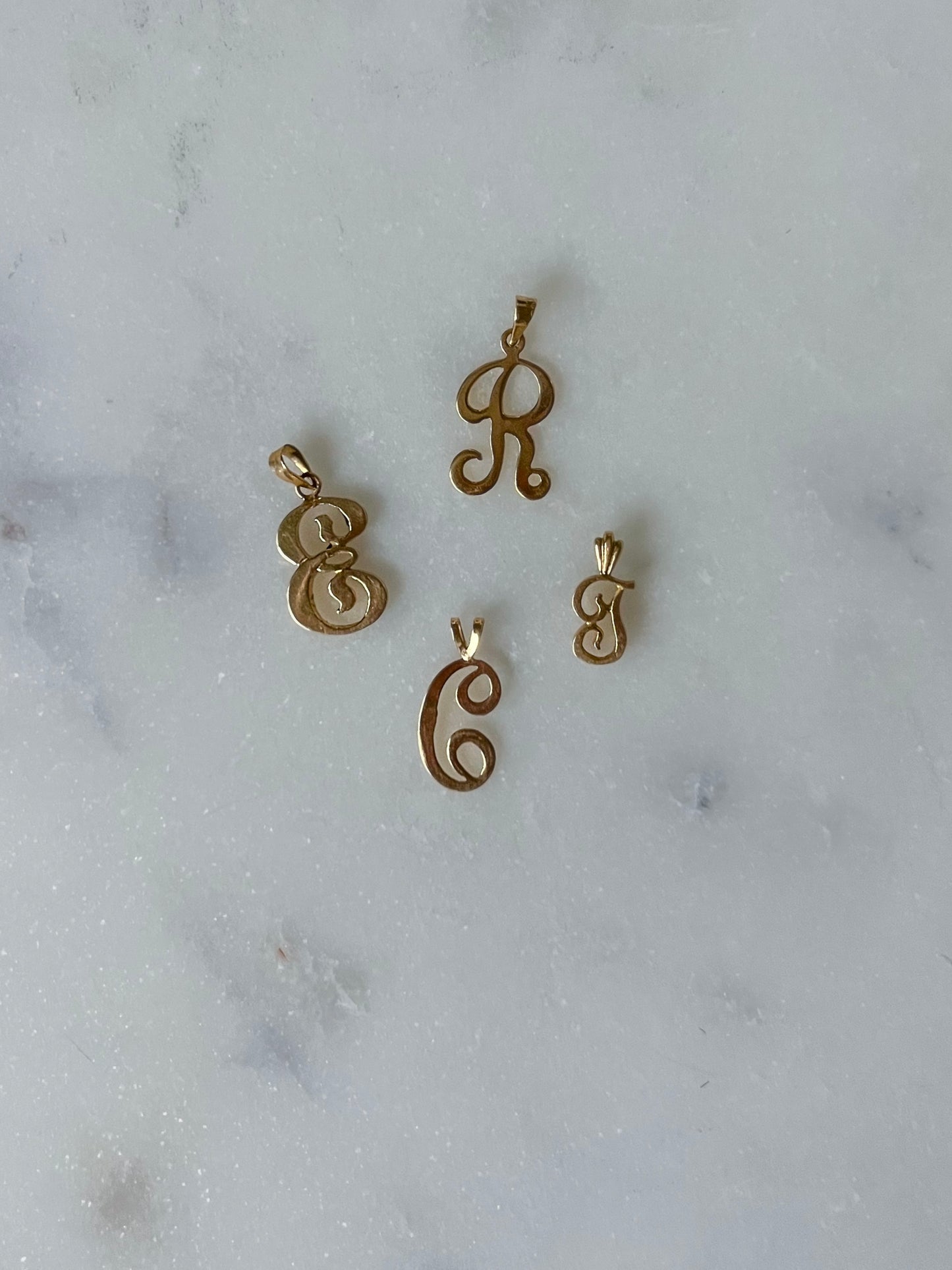Vintage Letter "E" 14k Yellow Gold Charm