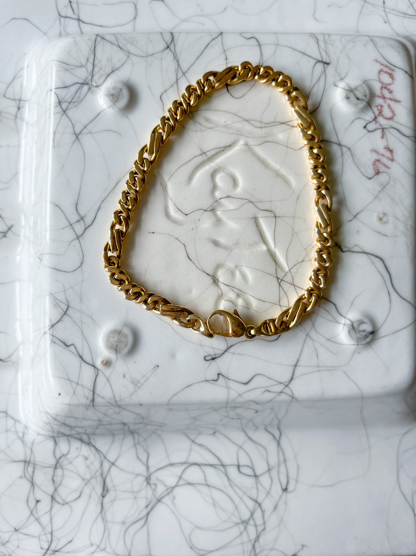 Vintage Heavy 18k Yellow Gold Chain 8.5 Inch Bracelet