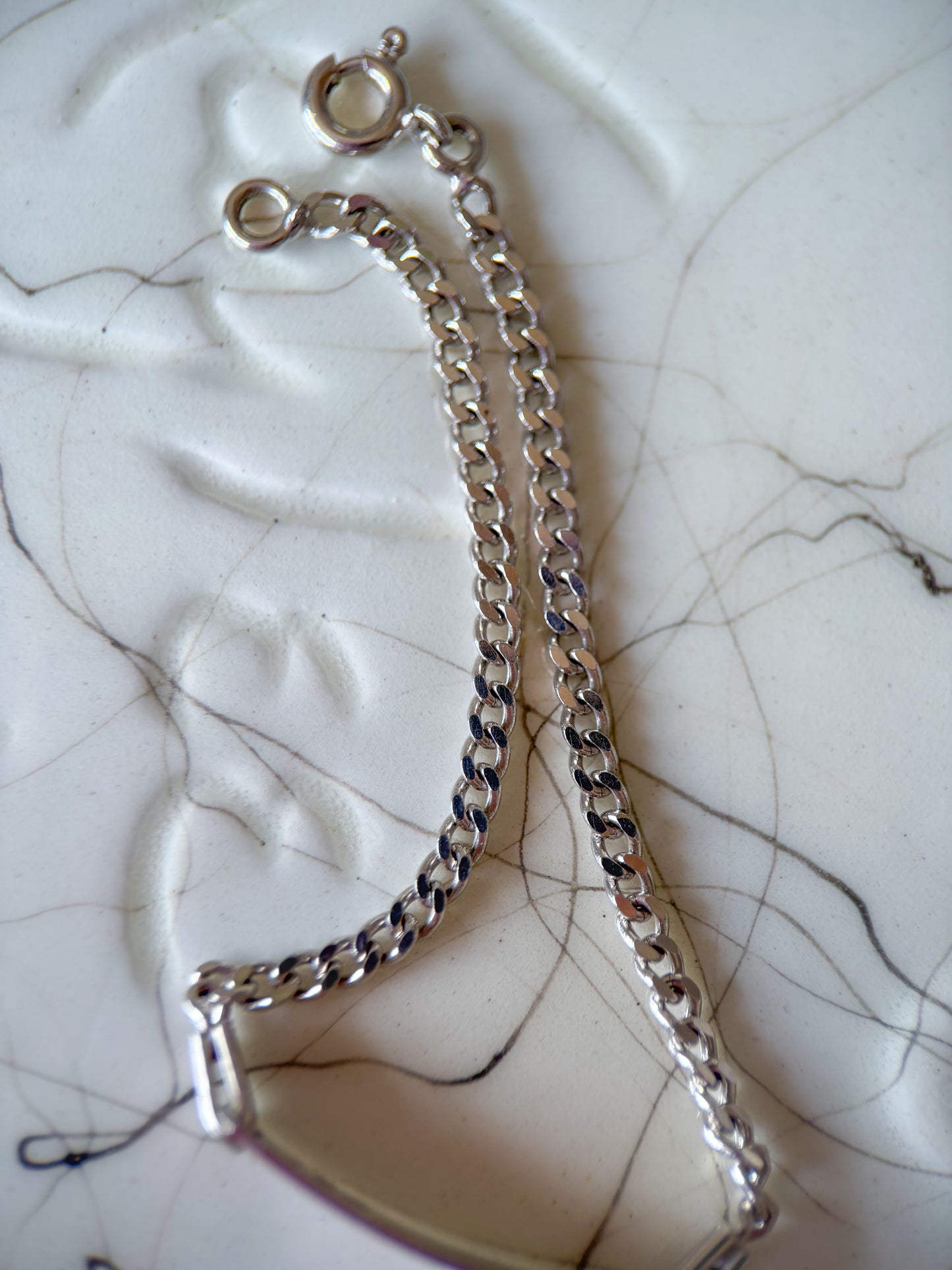Vintage 18k White Gold ID 5.75 Inch Bracelet