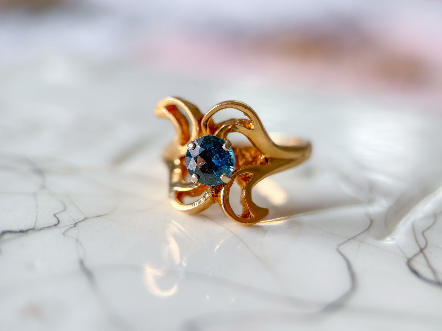 Various Vintage Natural Topaz 14k Yellow Gold Rings