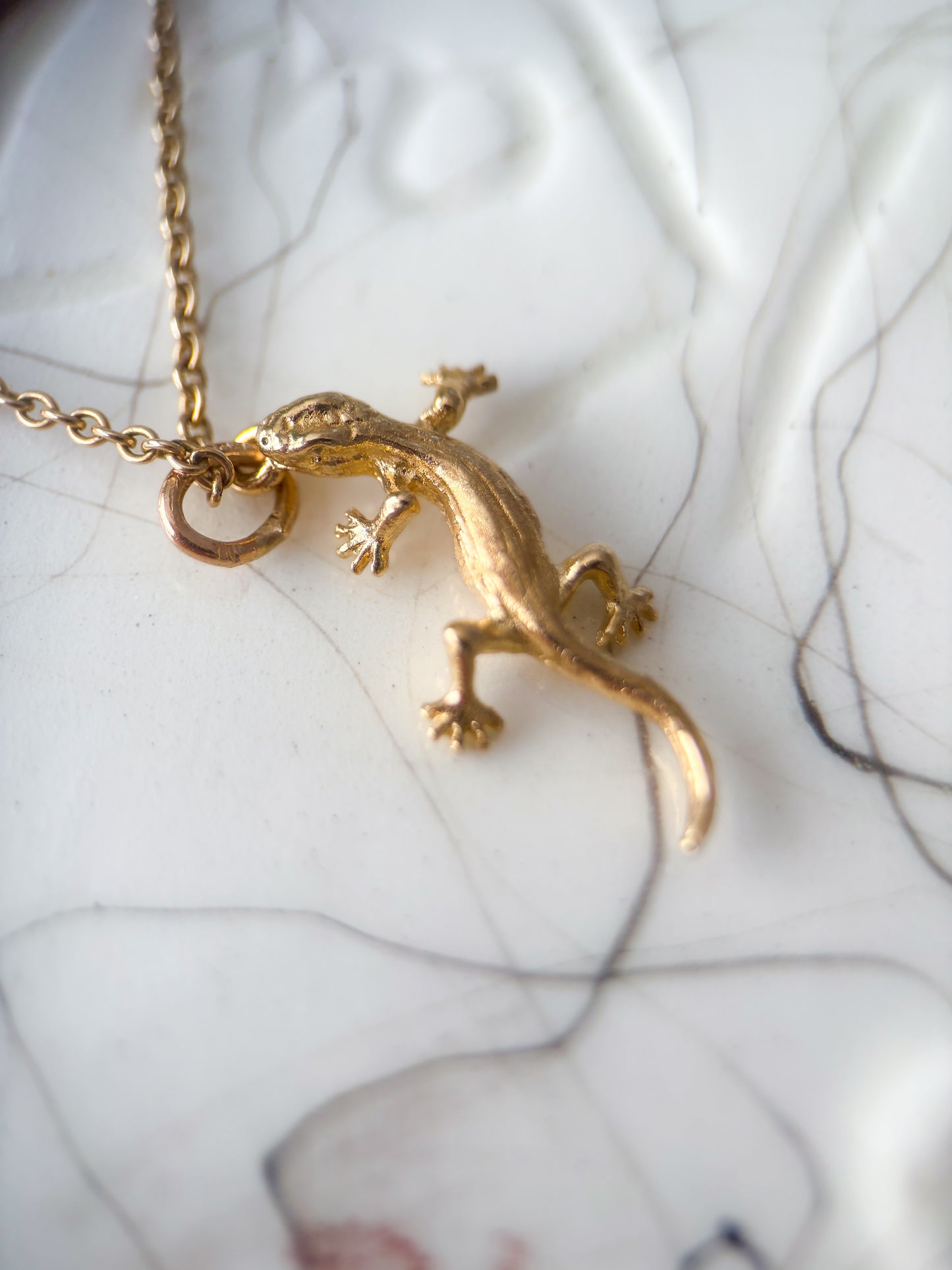 Vintage Lizard 14k Yellow Gold Charm