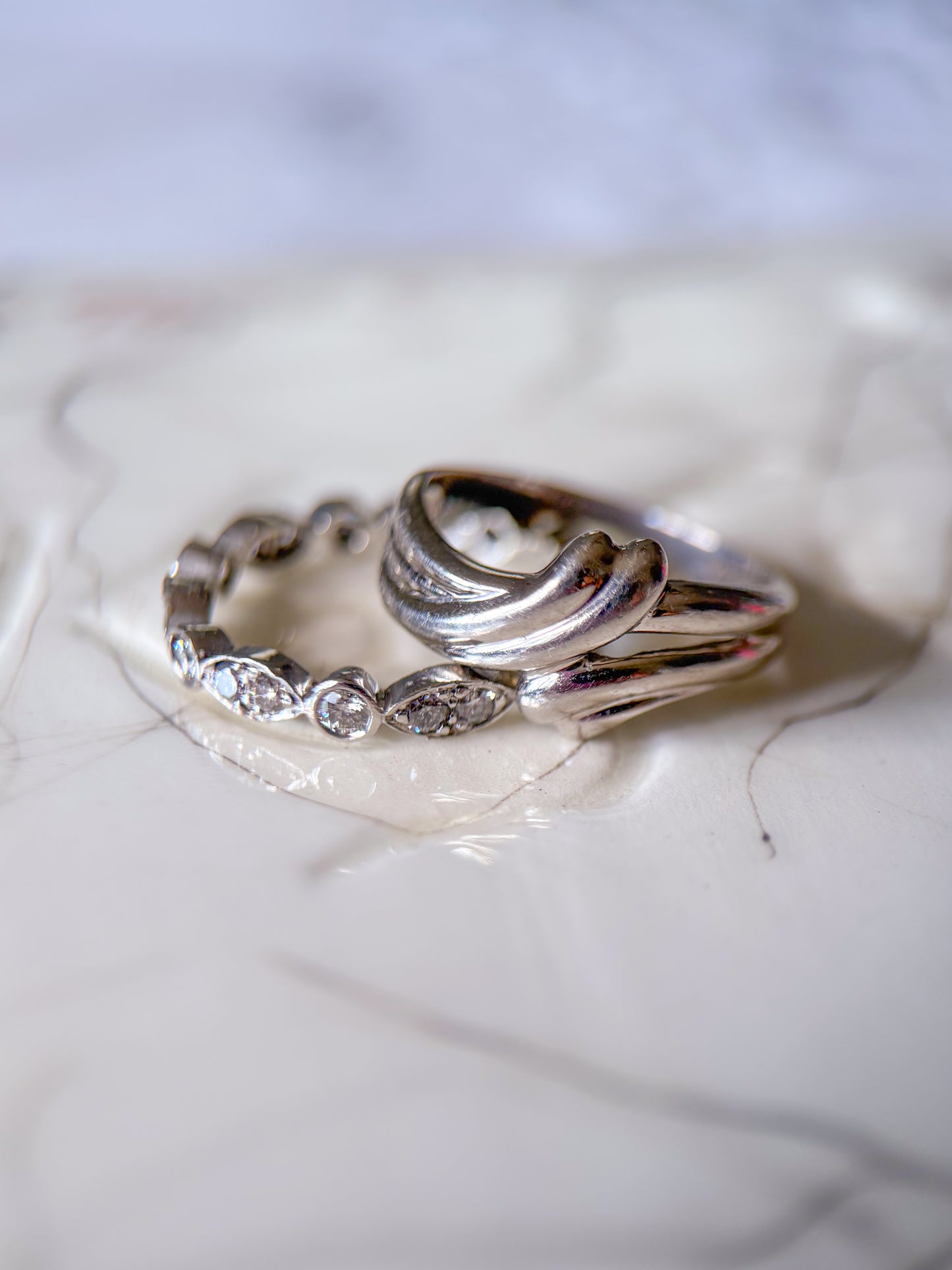 Various Vintage Platinum Rings