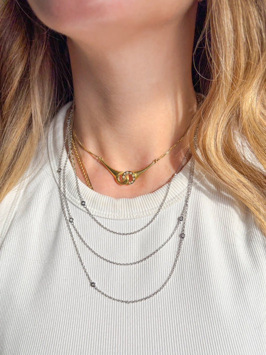 Natural Diamond by the Yard Graduated 14k White Gold Necklace