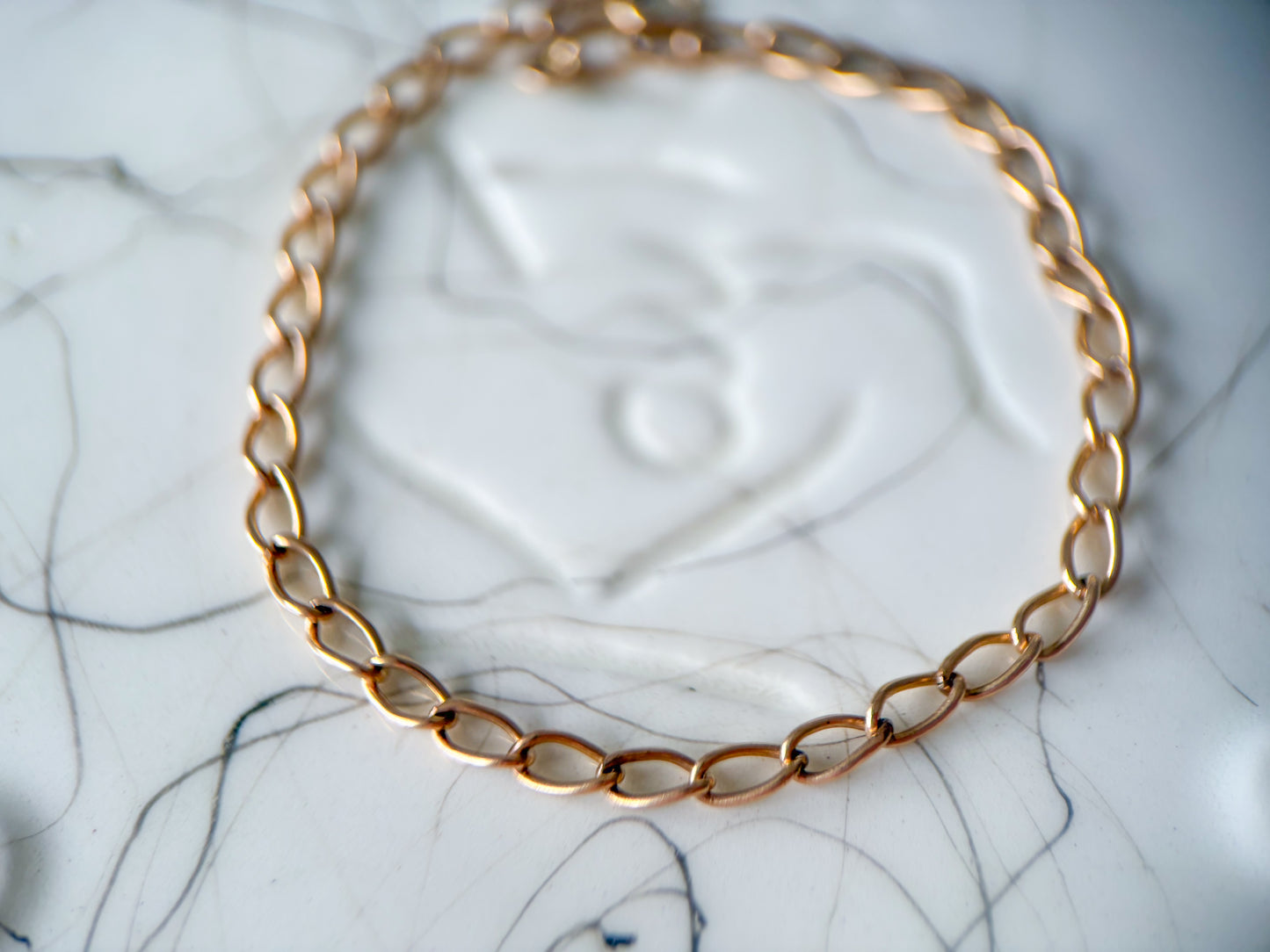 Vintage Cable Link 14k Yellow Gold 7 Inch Bracelet