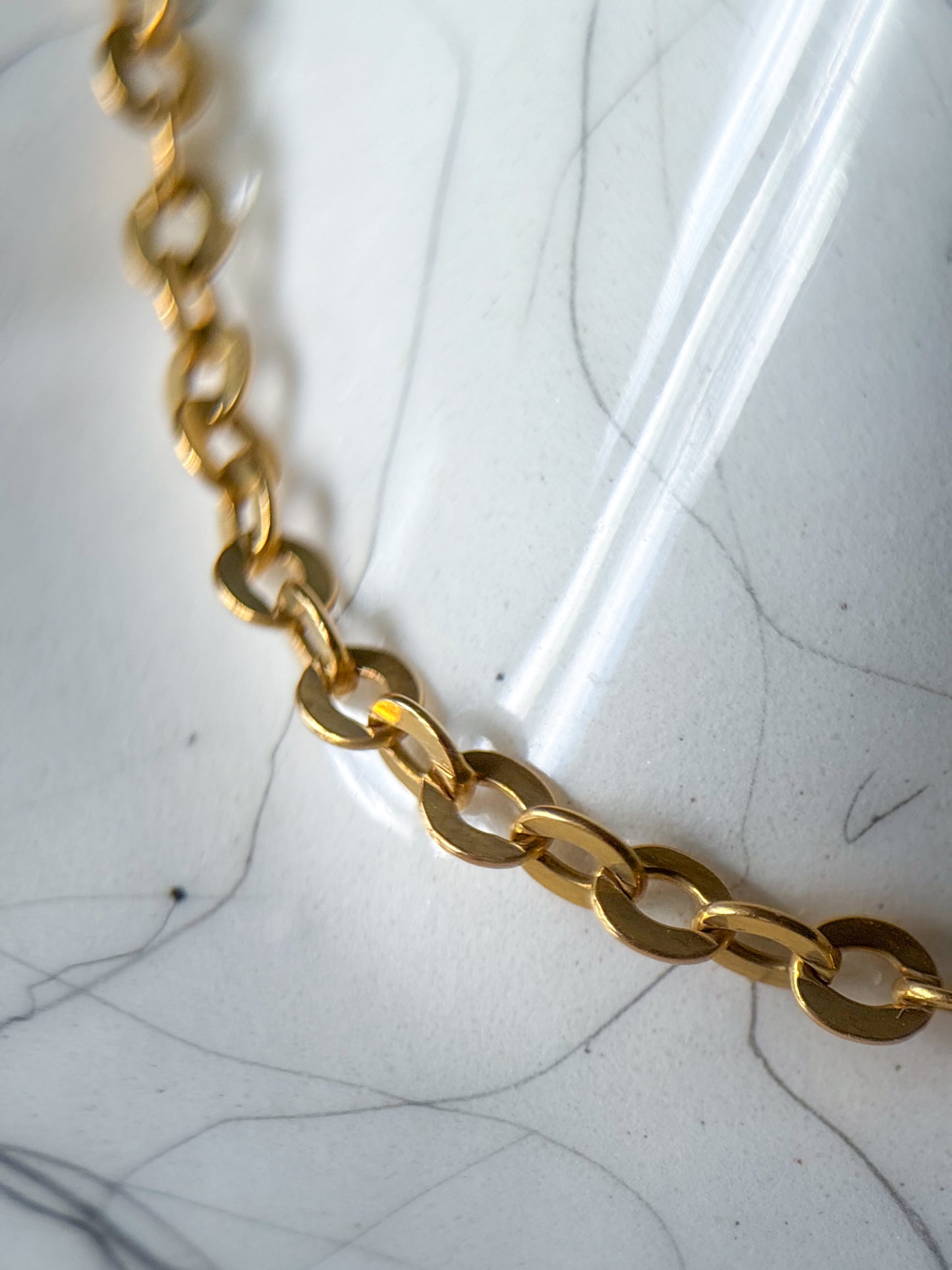 Vintage Cable Chain 18k Yellow Gold 24 Inch Chain