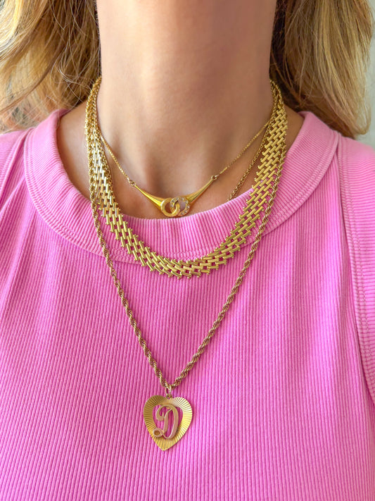 Vintage Thick Link 14k Yellow Gold 17 Inch Chain Necklace