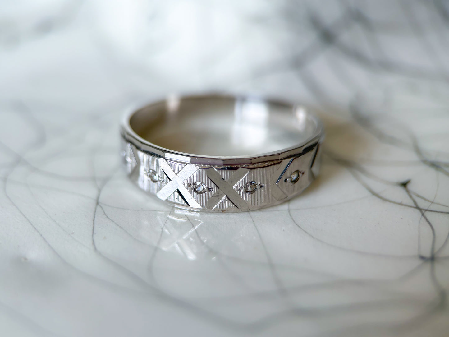 Various Vintage Natural Diamond 18k White Gold Rings