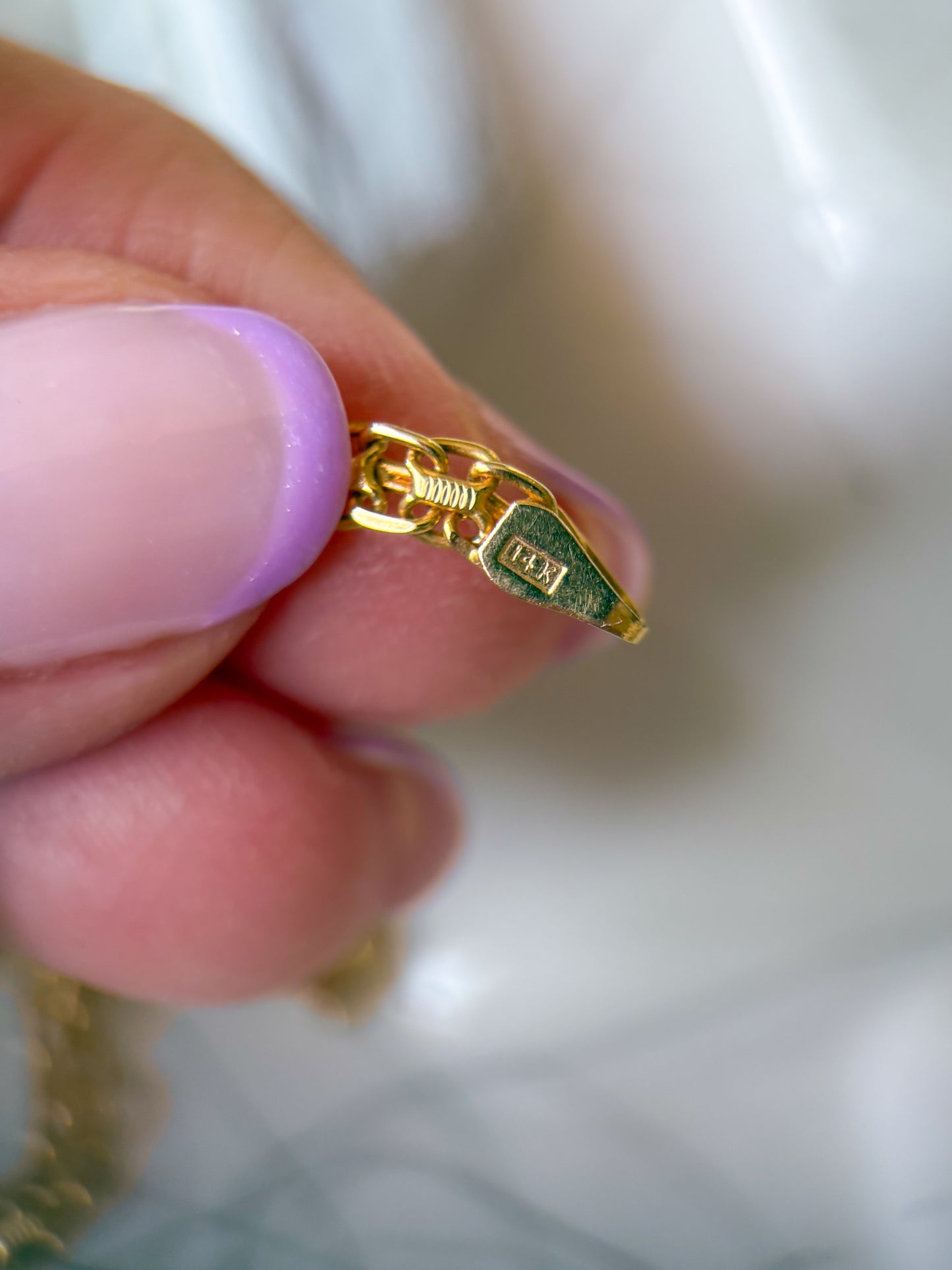 Vintage 3 Hearts on Bismark Chain 14k Yellow Gold 7 Inch Bracelet