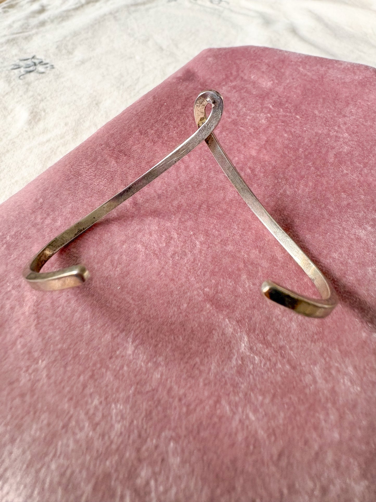 Vintage Open Bangle Sterling Silver Bracelet, circa 1990s