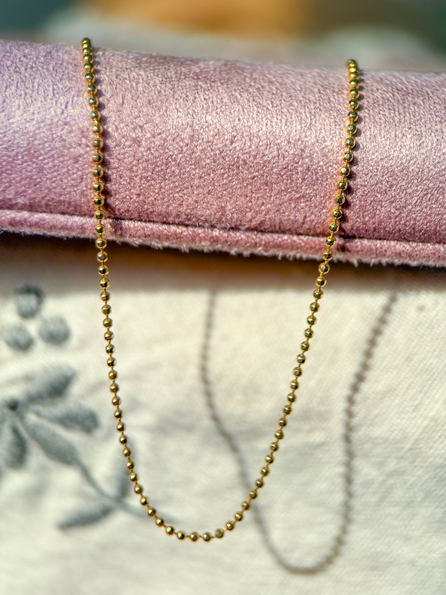 Vintage Ball Chain 14k Yellow Gold 20 Inch Necklace