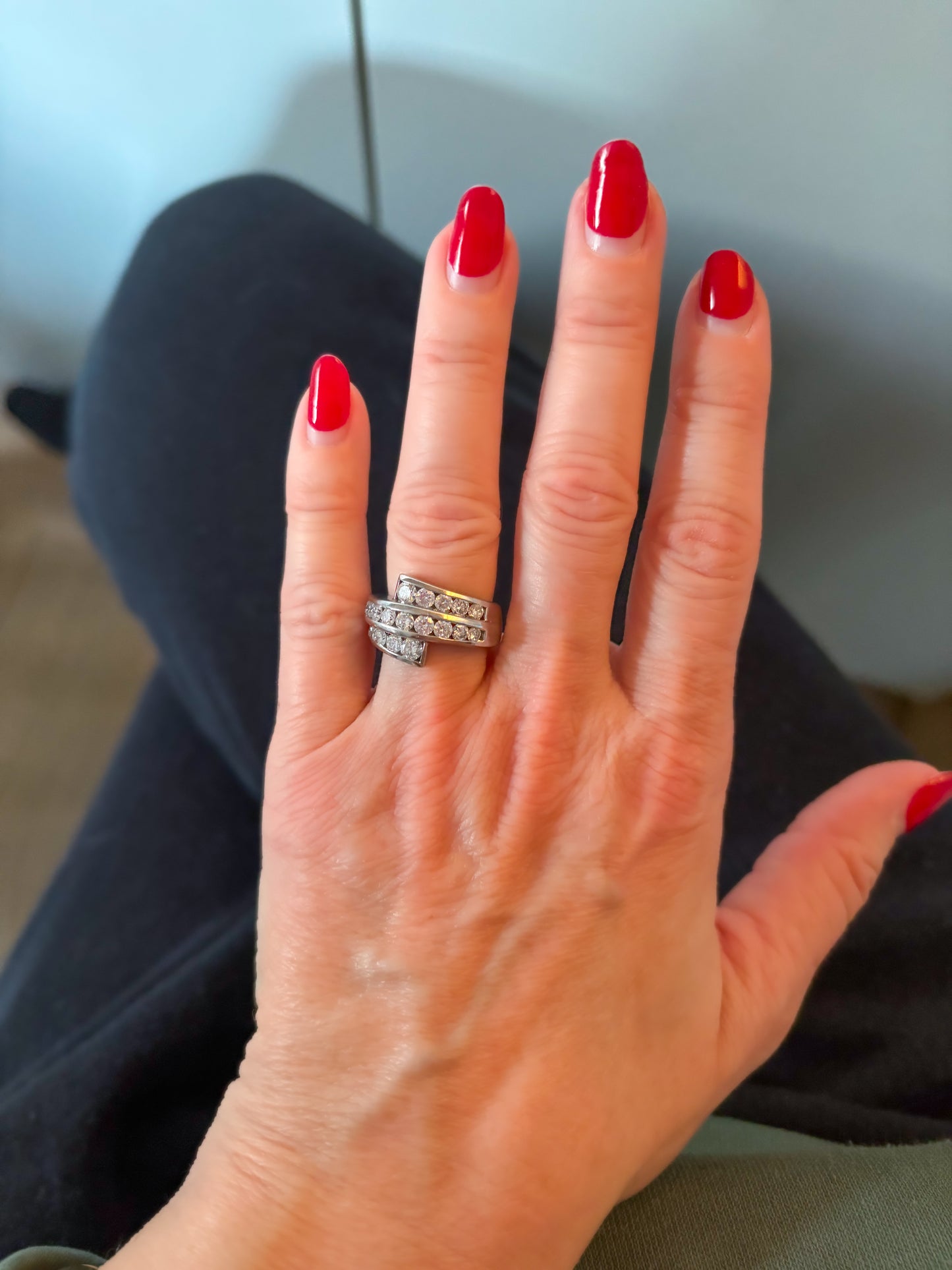 Vintage Natural Diamond 14k White Gold Ring