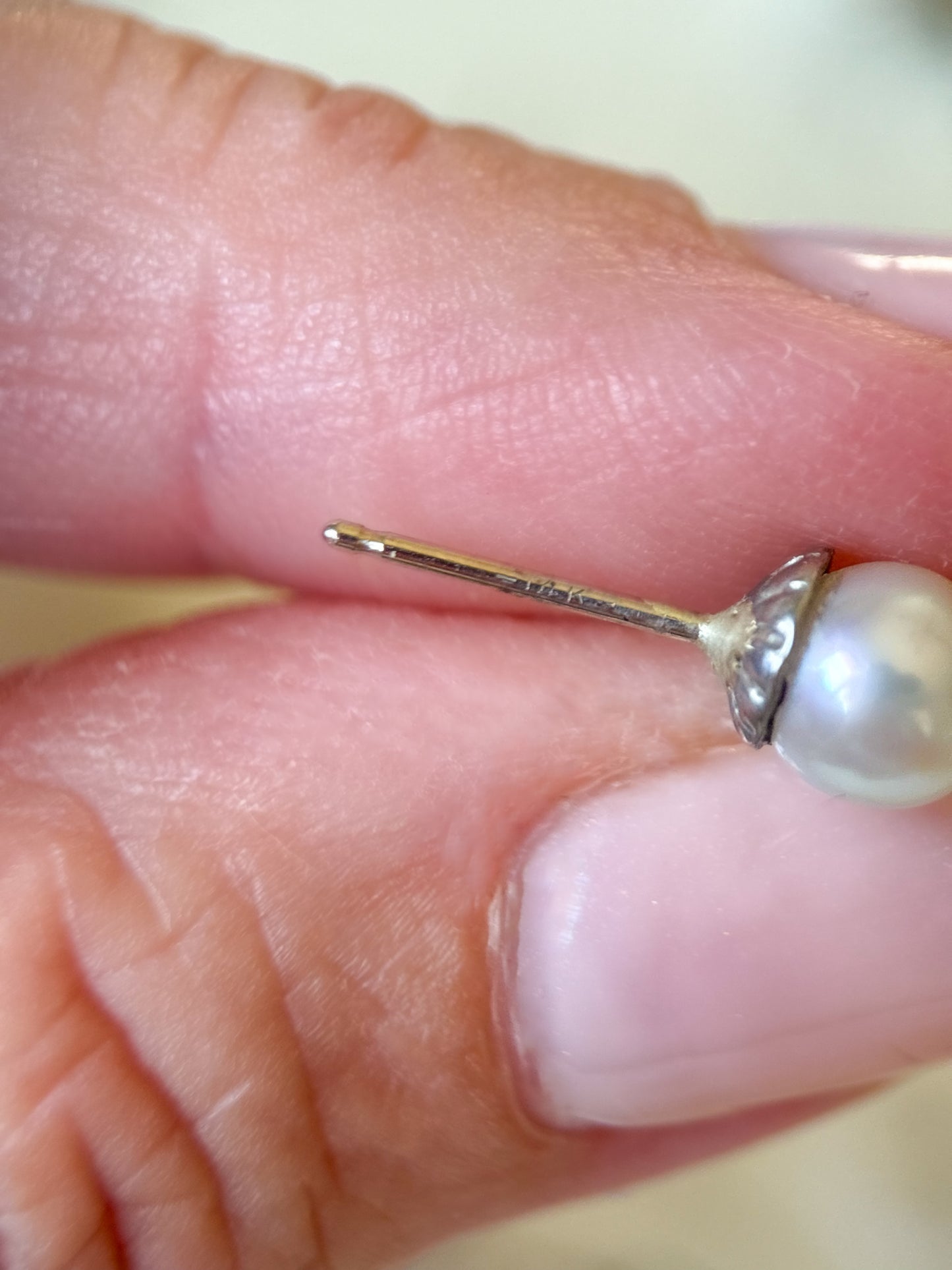 Vintage Pearl 14k White Gold Dangle Earrings