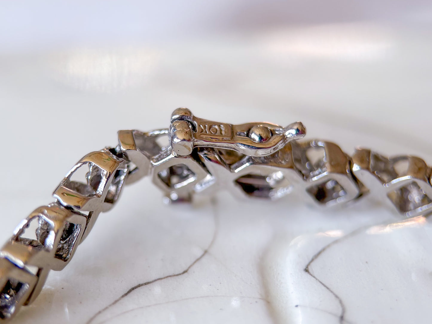 Various Vintage Natural Diamond White Gold Bracelets
