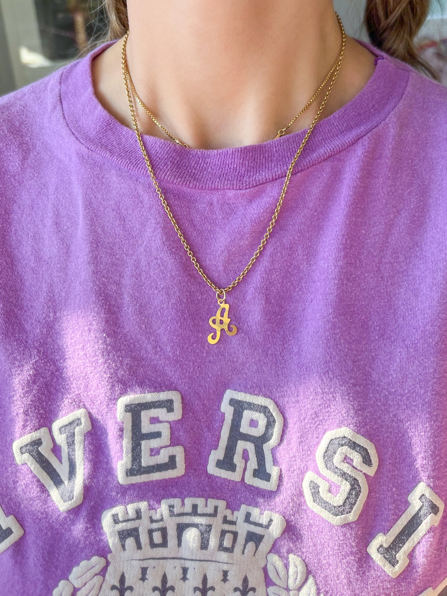 Vintage 'A' 14k Yellow Gold Letter Initial Charm