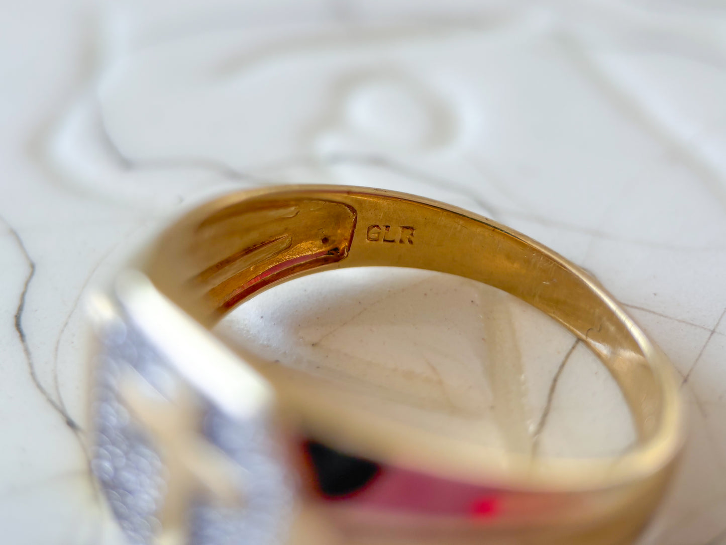 Vintage Cross Natural Diamond 10k Yellow Gold Men's Ring