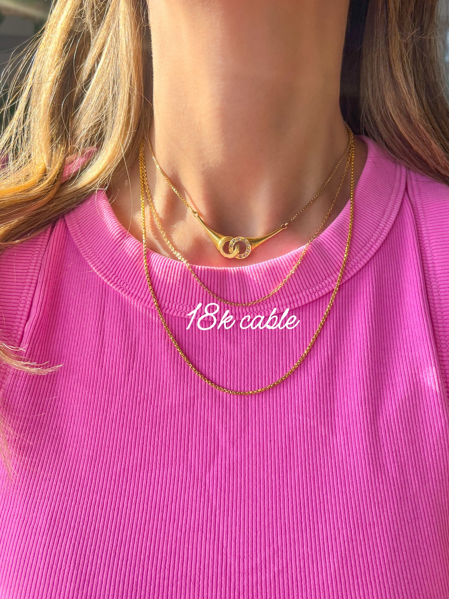 Vintage 18k Yellow Gold Cable (16 Inch) and 22k Yellow Gold Rolo (19 Inch) Chains