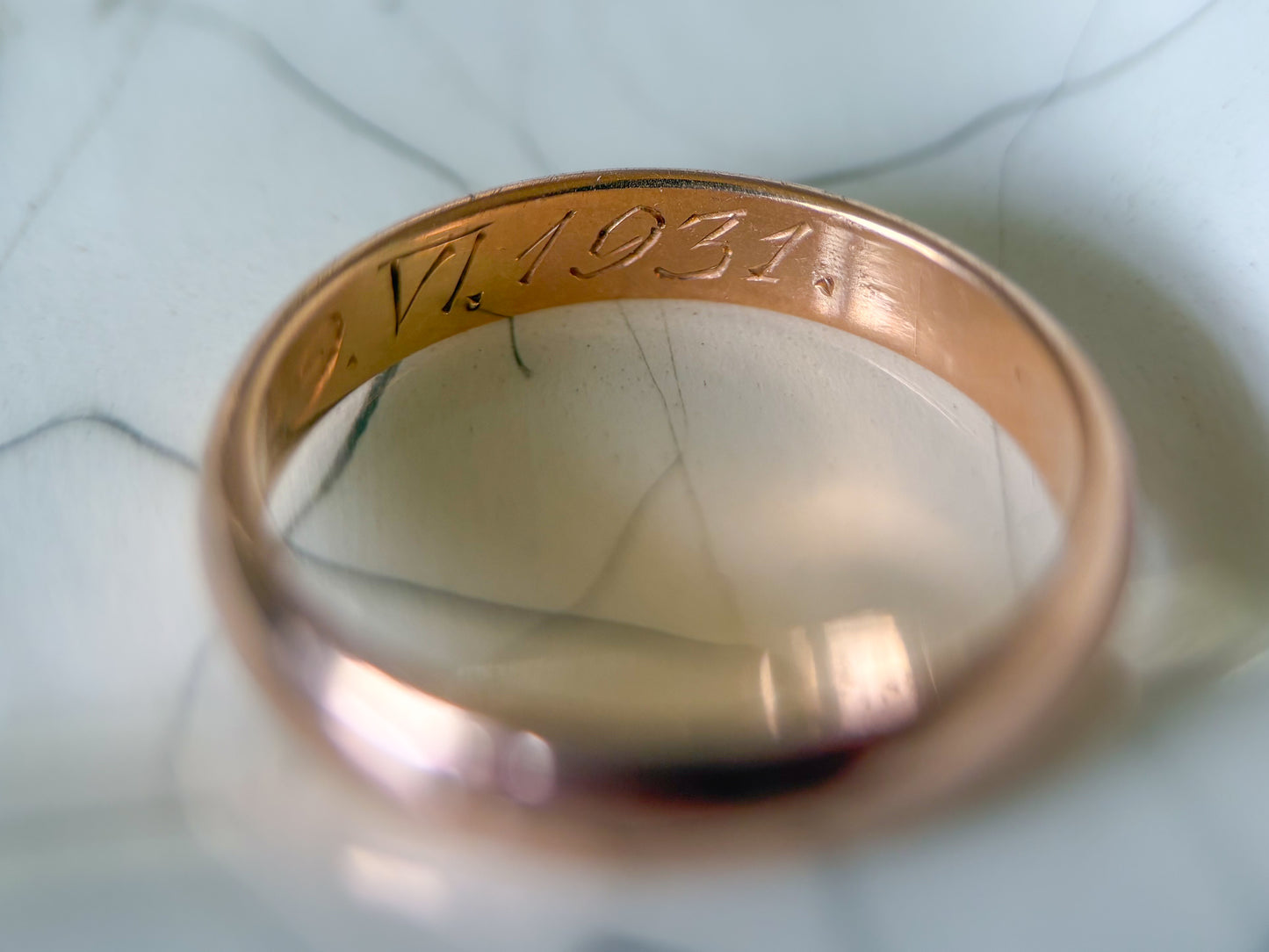 Vintage 14k Rose Gold Band, Circa 1930s