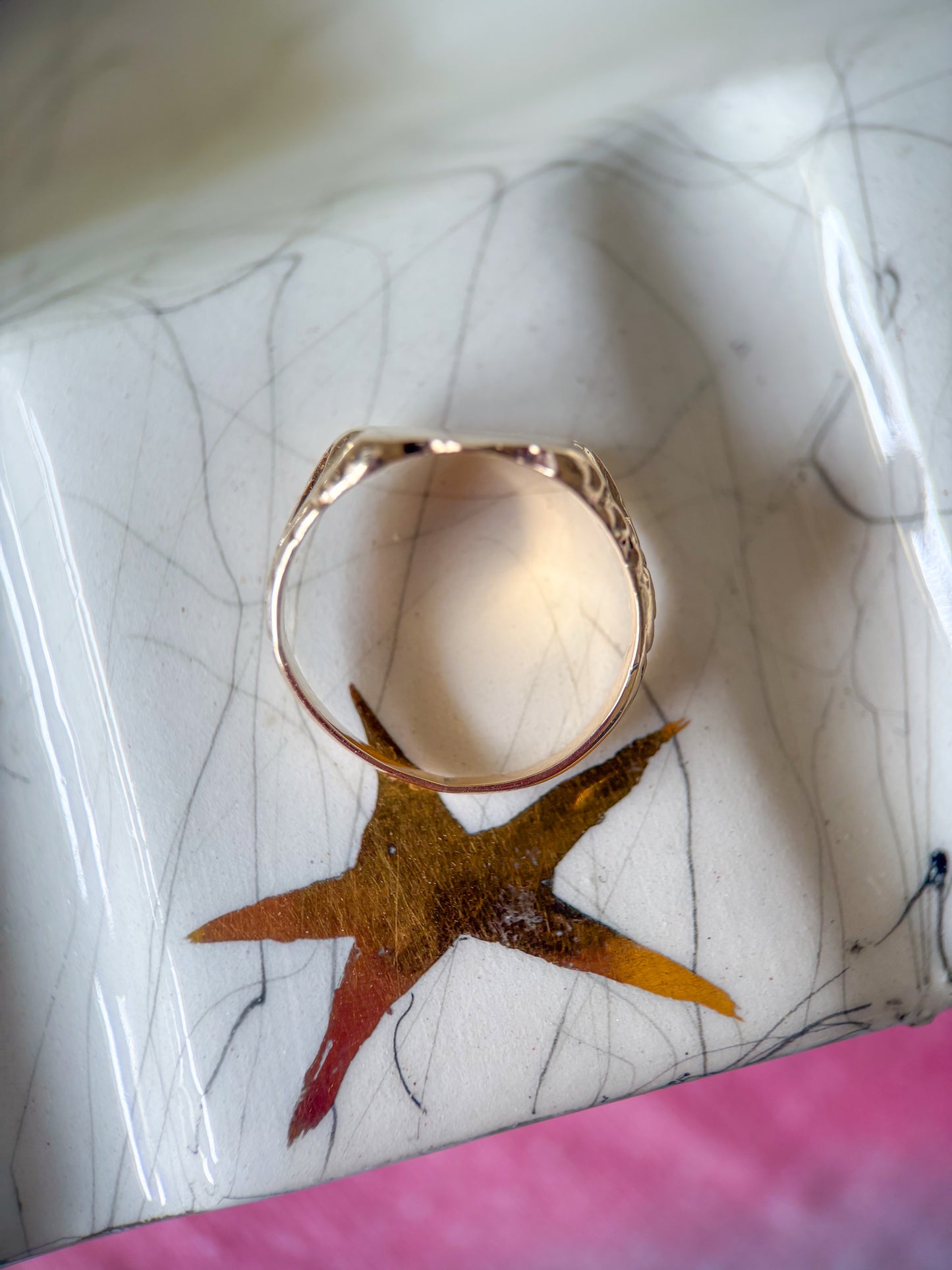 Vintage Signet 14k Yellow Gold Ring