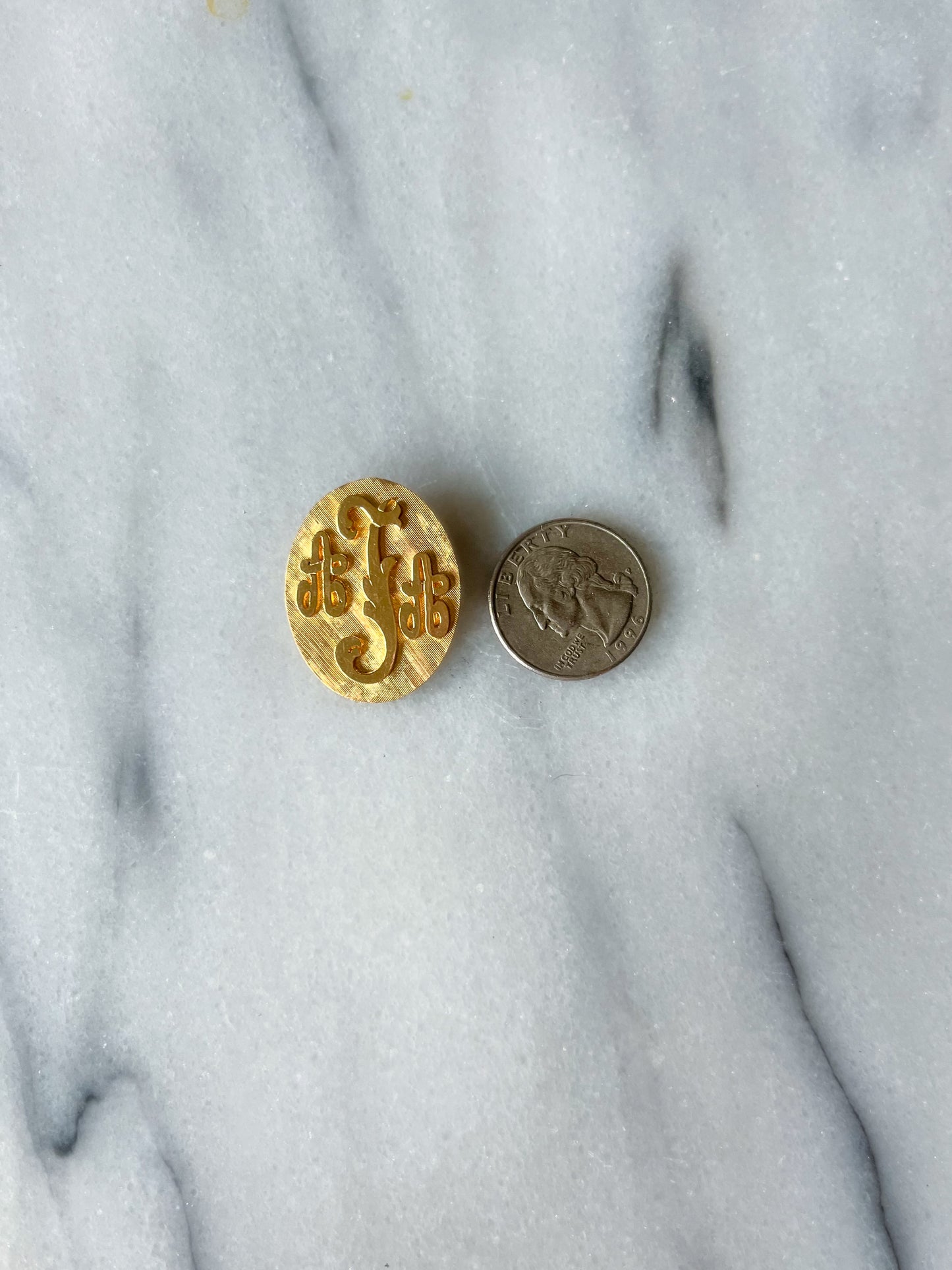 Vintage "AAT" Initial 14k Yellow Gold Pin and Pendant, circa 1980