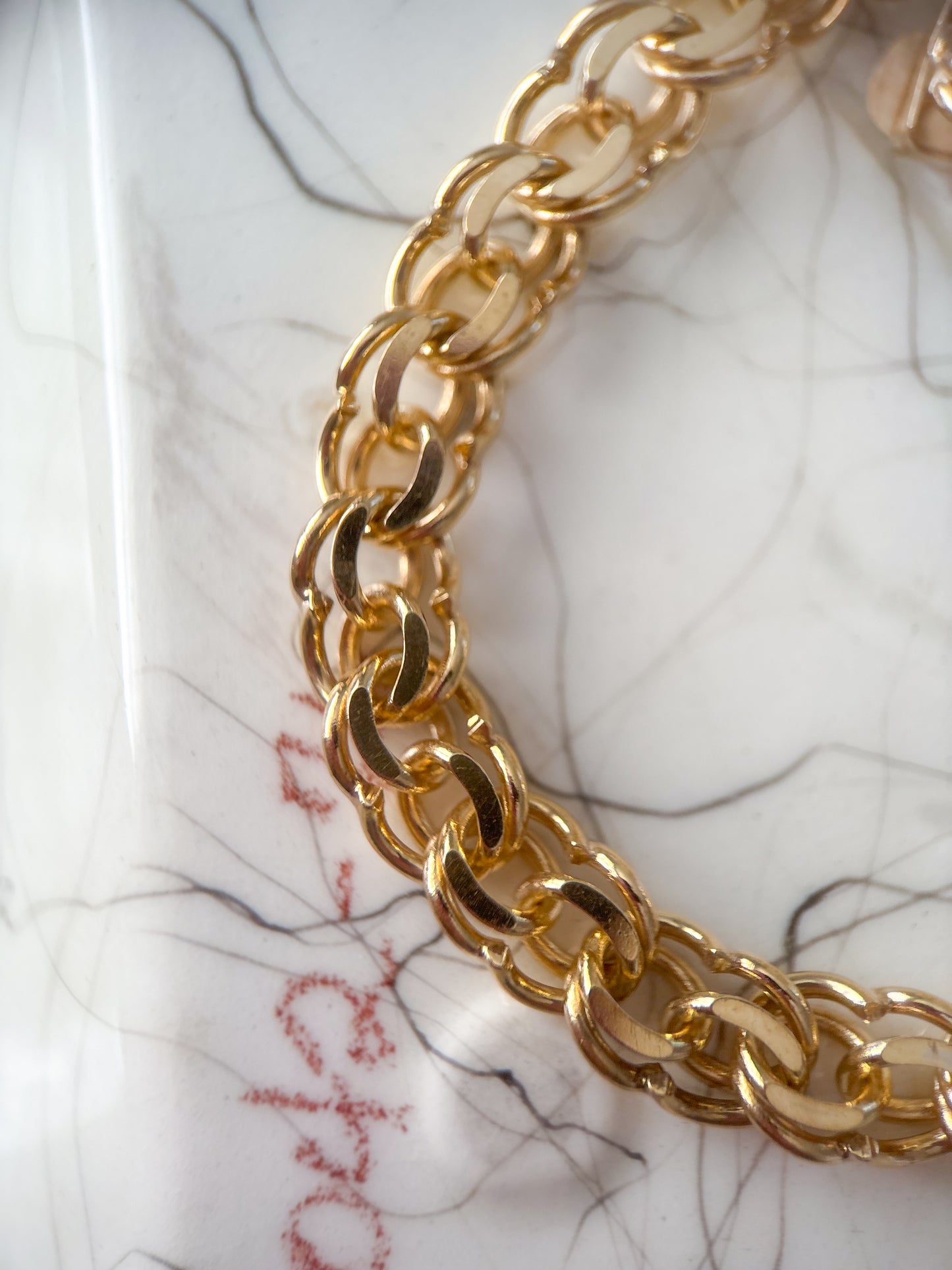 Vintage Round Multi Link 14k Yellow Gold 8.25 Inch Bracelet