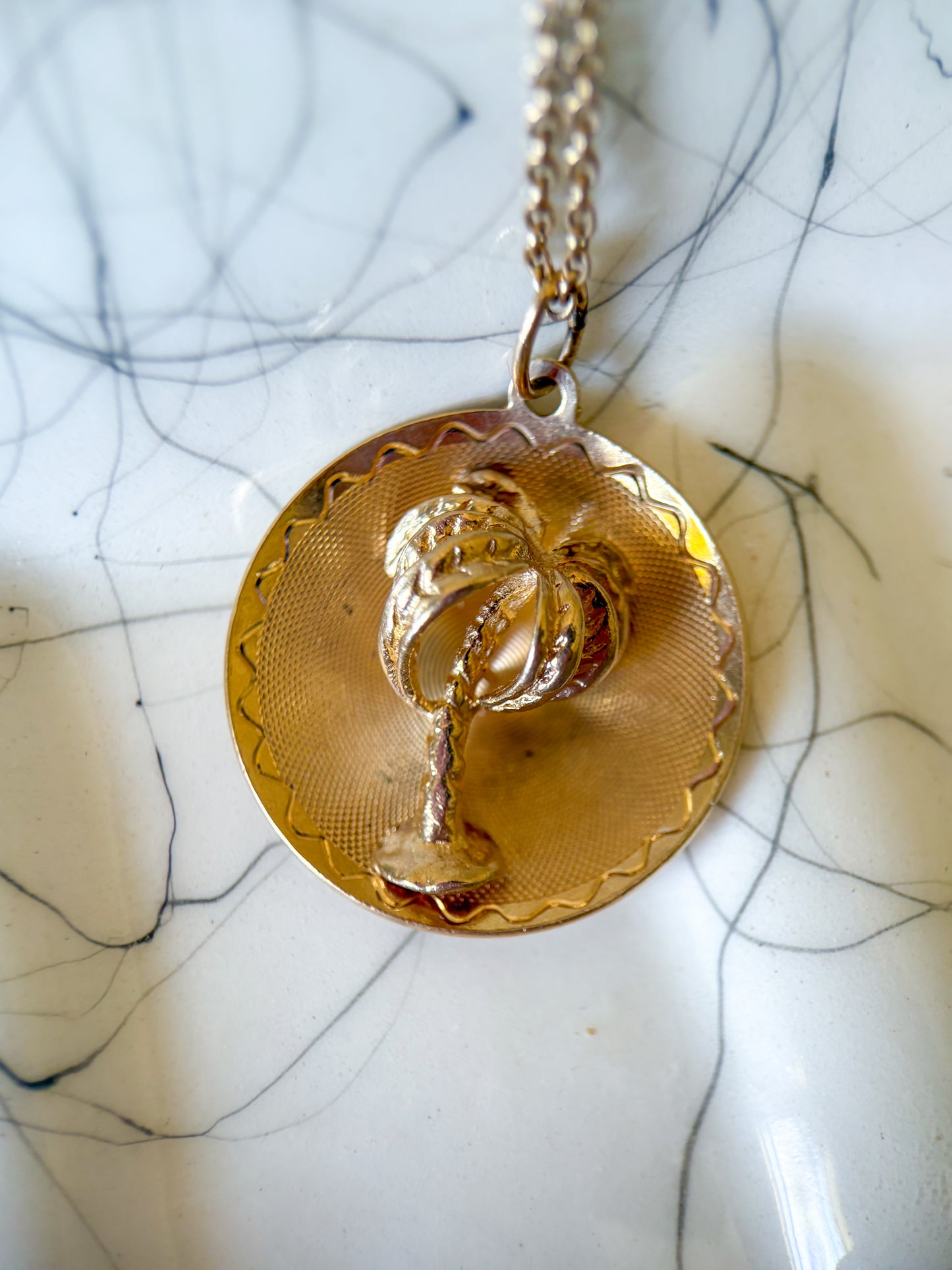 Vintage Palm Tree 14k Yellow Gold Charm