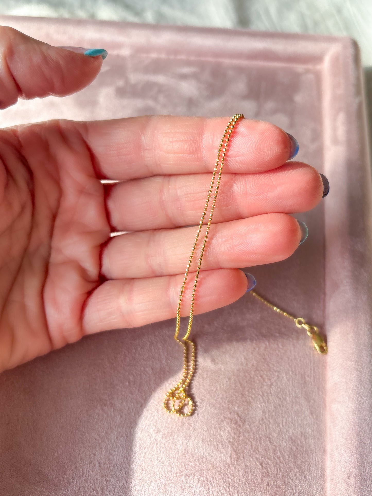 Vintage Ball Chain 14k Yellow Gold 20 Inch Necklace
